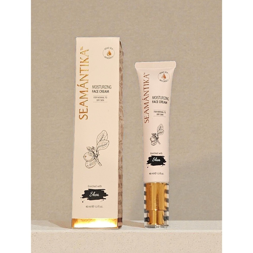 NIB SeaMantika Moisturizing Face Cream - Shea Butter & Dead Sea Minerals - 1.3oz
